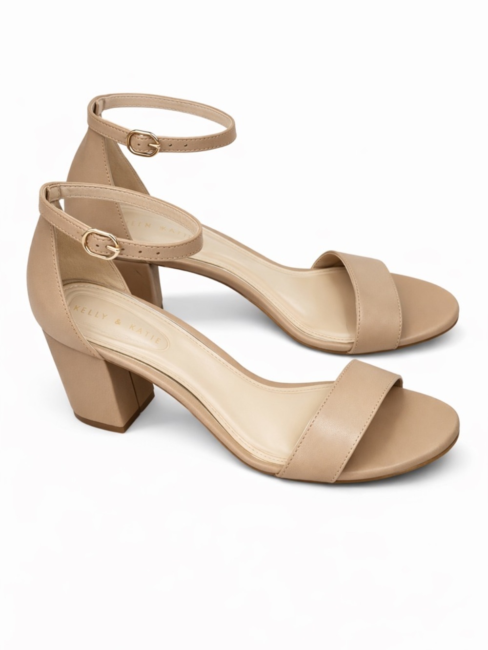 Kelly & Katie Beige Tan/off white Block Heels size 7.5